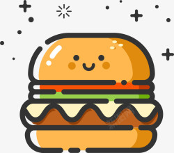 快餐卡通mbe风格卡通装饰汉堡图标高清图片
