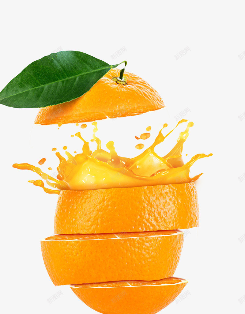 果汁喷溅切割橙子psd免抠素材_新图网 https://ixintu.com 切割 喷溅 果汁 橙子