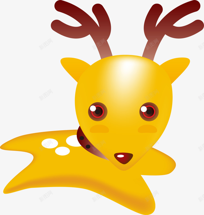 黄色奔跑卡通驯鹿png免抠素材_新图网 https://ixintu.com Christma Christmas Merry 卡通小鹿 圣诞快乐 圣诞节 装饰图案 驯鹿 麋鹿