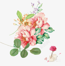 水墨画花朵温馨的鲜花母亲节元素高清图片
