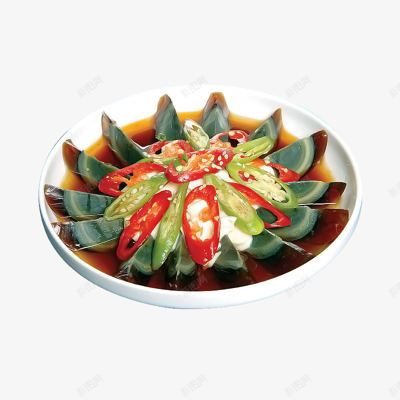 凉拌皮蛋png免抠素材_新图网 https://ixintu.com 凉拌皮蛋 吃的 皮蛋 辣椒 食品