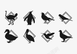 自由鸟剪影标志素材