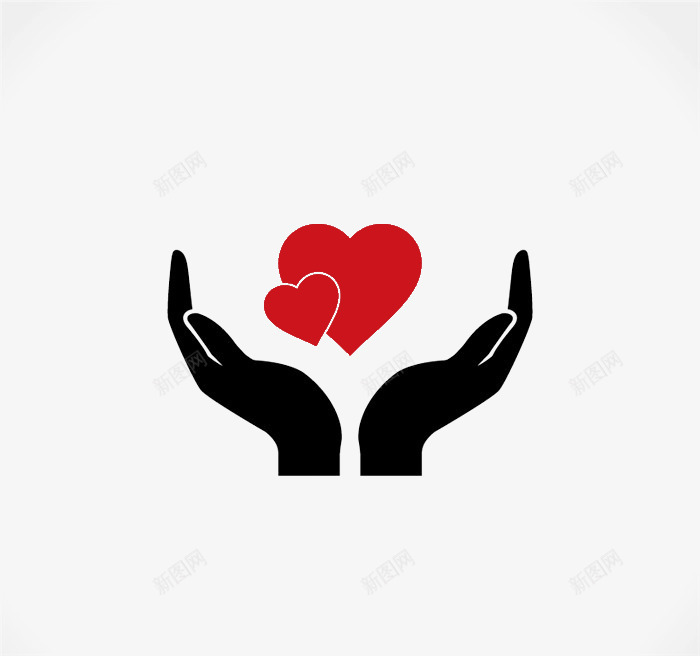 手捧红色爱心的黑色双手由新图网用户分享上传,推荐搜索公益,关爱