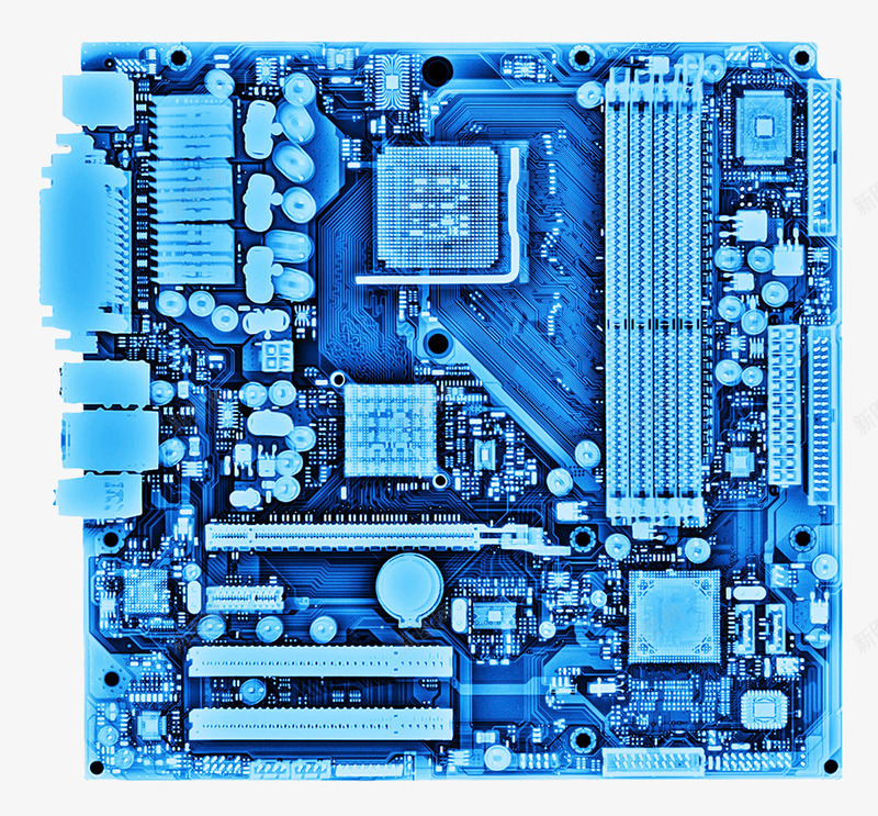 蓝色电子元器件集成电路png免抠素材_新图网 https://ixintu.com 接线图 智能科技 电子元器件 电路板 蓝色科技