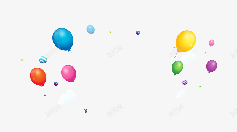 漂浮彩色气球装饰元素png免抠素材_新图网 https://ixintu.com 元素 彩色 气球 漂浮 装饰