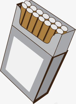包装完好灰白色盒子卡通香烟矢量图高清图片