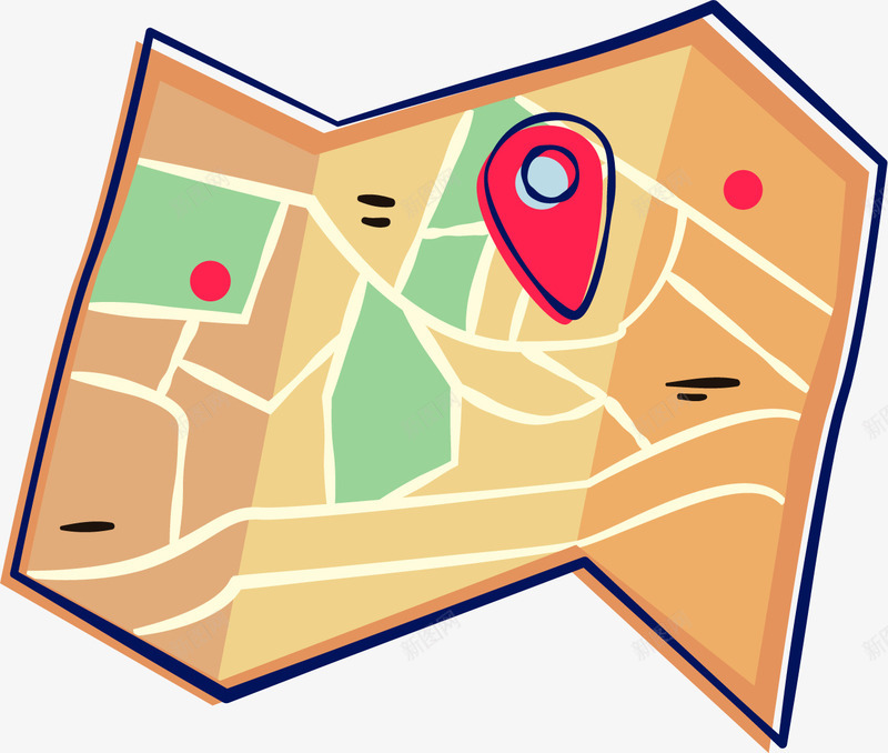 手绘涂鸦地图png免抠素材_新图网 https://ixintu.com GPS定位地图 地图路线 定位地图 寻宝图 寻宝路线 手绘涂鸦 旅行地图 藏宝图