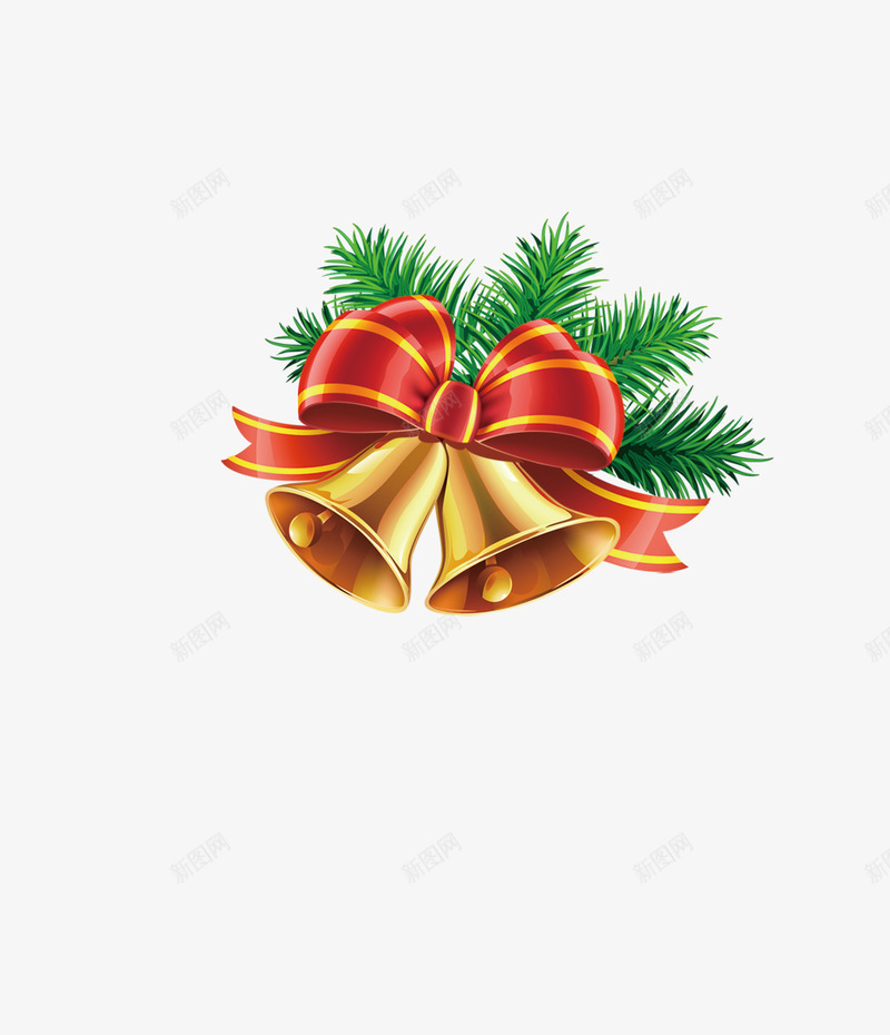 金色铃铛装饰png免抠素材_新图网 https://ixintu.com 圣诞树叶装饰 圣诞节 圣诞节海报装饰元素 彩带 金色 铃铛