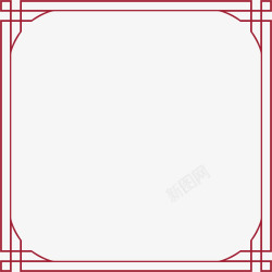 中式的红色装饰边条矢量图素材