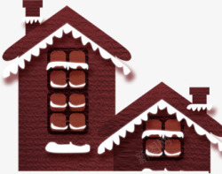 红色创意扁平手绘房子造型素材