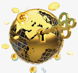 投资金融矢量图黄金地球高清图片