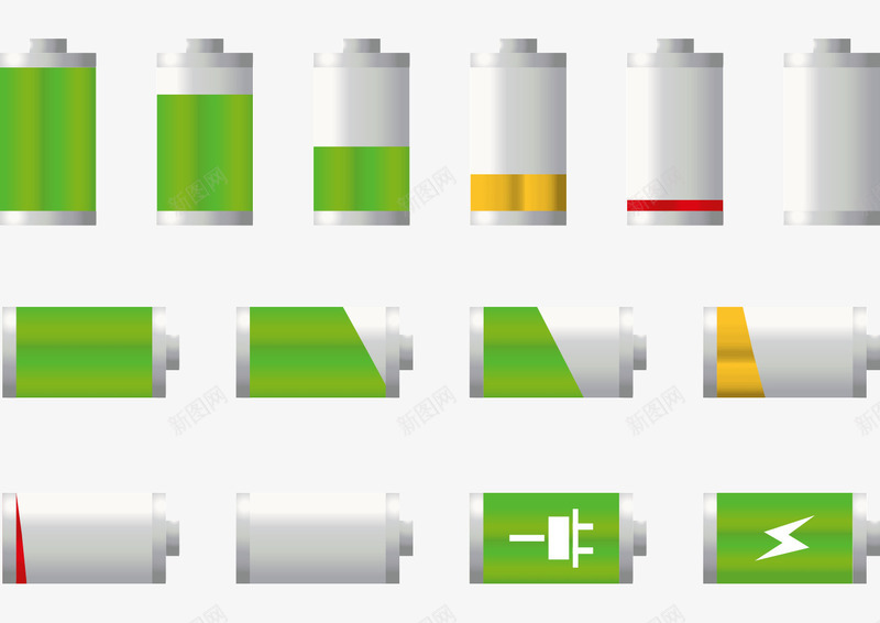 手机电量图标png_新图网 https://ixintu.com 图标 手机 电池 电量