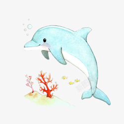 海底的小海豚素材