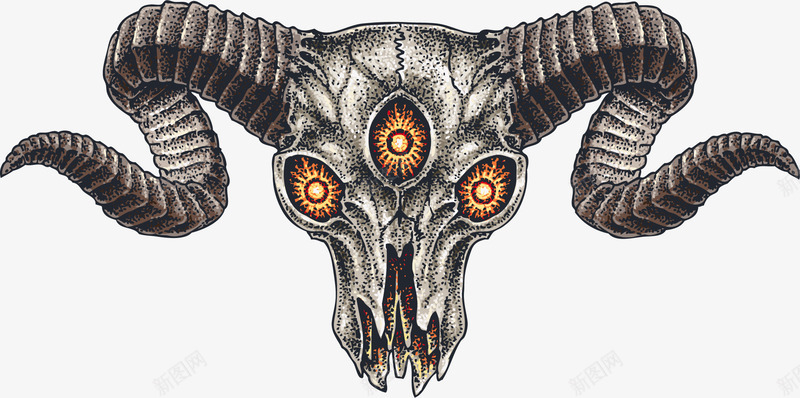 手绘羚羊头png免抠素材_新图网 https://ixintu.com 怪异 手绘 羚羊头