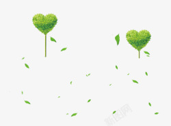 绿色心型餐具效果元素花草专辑树木叶子高清图片