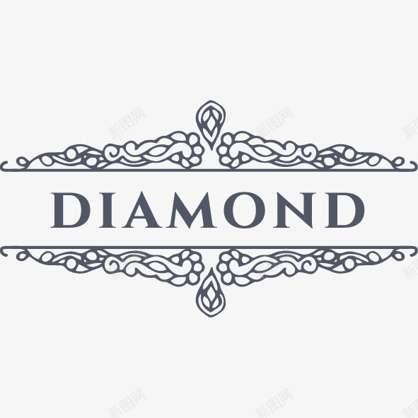 钻石英文图案标签png免抠素材_新图网 https://ixintu.com 手绘图 简图 花纹 英文字母 装饰 钻石 钻石图案