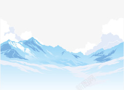景色连绵起伏的雪山高清图片