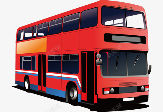 红色双层巴士图标图标