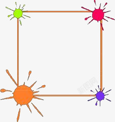 颜料五彩边框素材