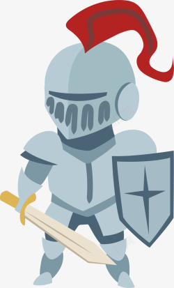 灰色宝剑手持盾牌的古代战士高清图片