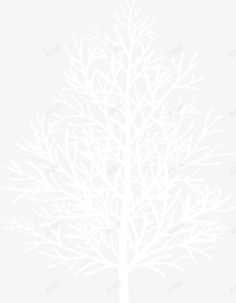 白色美丽圣诞树png免抠素材_新图网 https://ixintu.com 冬日大树 圣诞快乐 圣诞树 圣诞节 白色树木 节日树木