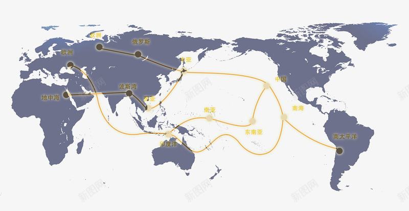 丝绸之路线路图png免抠素材_新图网 https://ixintu.com 一带一路 丝绸之路 丝绸路线 丝路 丝路文化 政策沟通 新丝绸之路 民心相通 沿线 海上丝绸之路 物流 经济互融 经济带 设施联通 贸易畅通 资金融通