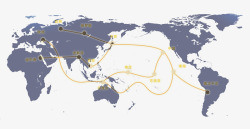 帆融文化丝绸之路线路图高清图片