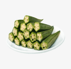 果蔬零食产品实物秋葵干一盘高清图片