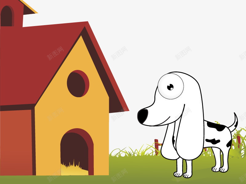 斑马狗和它的房子png免抠素材_新图网 https://ixintu.com 可爱 宠物 斑马狗 狗舍