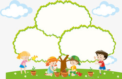 种树的小朋友一起种树的小朋友高清图片