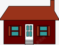 破旧屋褐红色老房子高清图片
