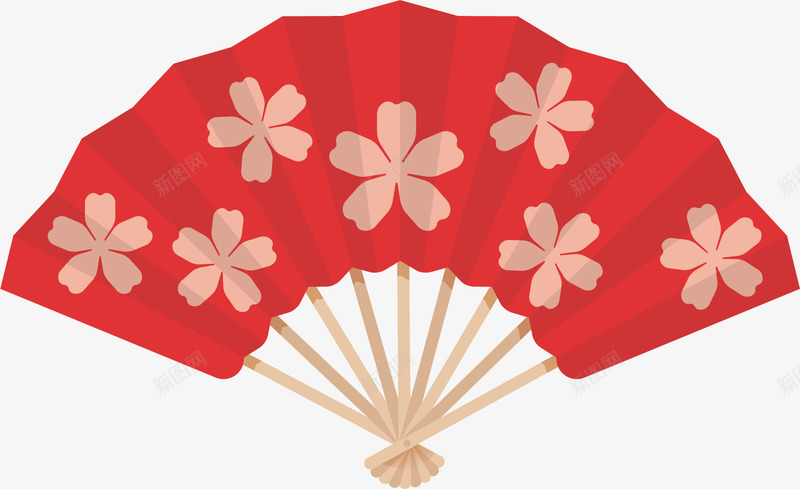 中国风扇子花朵装饰png免抠素材_新图网 https://ixintu.com 中国风 扇子 花朵装饰