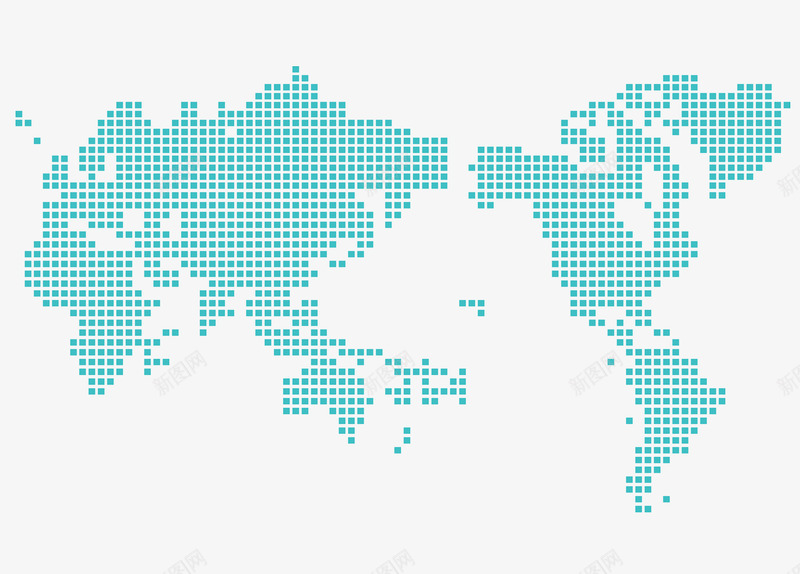 世界地图png免抠素材_新图网 https://ixintu.com 七大洲五大洋 世界地图轮廓 世界板块 各地 地图 海报设计元素 科技画册设计素材