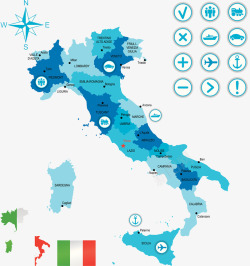 意大利地图商务旅行指南素材
