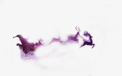 紫色奔跑鹿素材