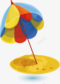 红色遮阳伞彩色沙滩遮阳伞矢量图高清图片