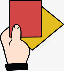 黄牌罚下足球比赛出示红牌矢量图高清图片