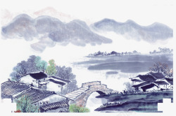 中式传统风格圆环中式风格水墨画背景高清图片
