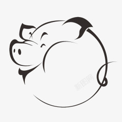 背包猪简笔画侧面猪头猪简笔画图标高清图片