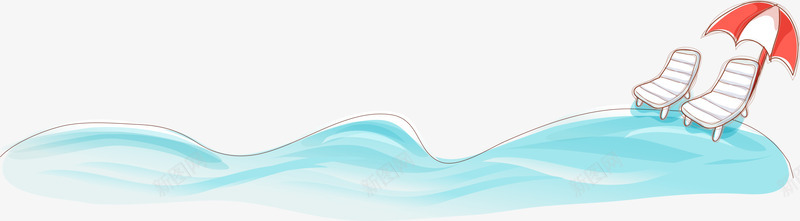 蓝色海浪png免抠素材_新图网 https://ixintu.com AI 卡通 夏天 太阳伞 座椅 手绘 浪花 海浪 蓝色