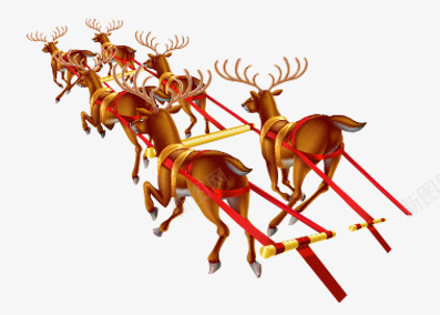 圣诞节装饰png免抠素材_新图网 https://ixintu.com 卡通 圣诞快乐 圣诞节 奔跑的麋鹿 鹿角