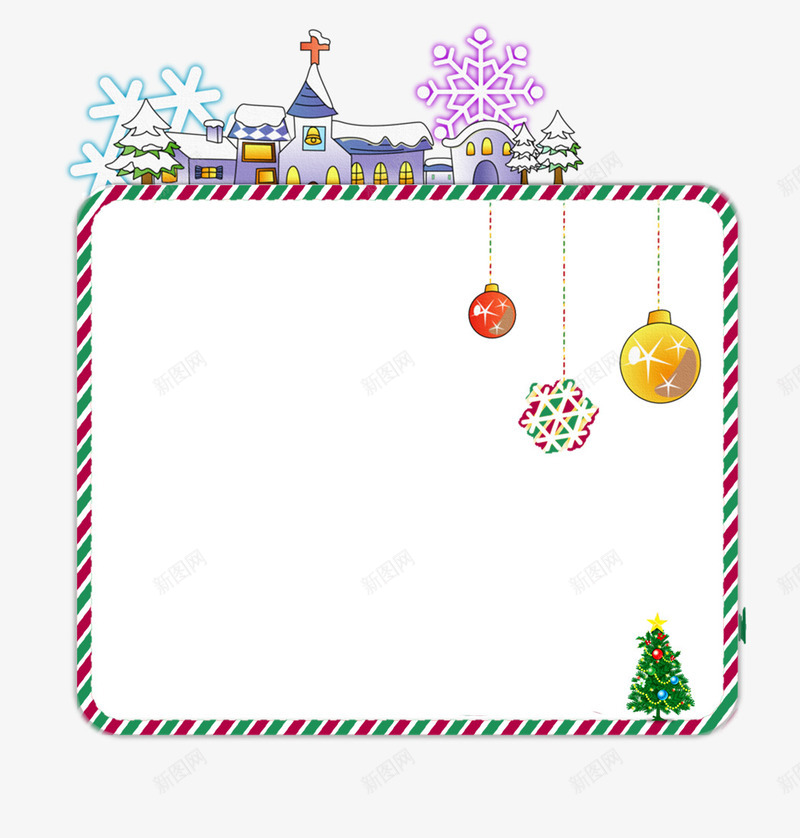 卡通圣诞节产品边框png免抠素材_新图网 https://ixintu.com 产品边框 卡通边框 圣诞节 圣诞节框子 圣诞节边框