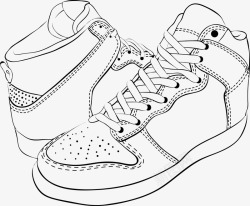 侧面鞋子手绘运动鞋图标高清图片