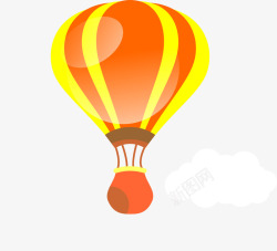 橘色气球黄橘色热气球高清图片