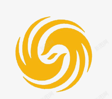 黄色飞鸟图案logo图标图标