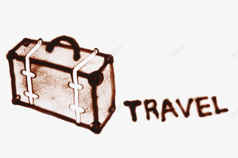 沙画手提箱png免抠素材_新图网 https://ixintu.com trevel 创意 唯美 手提箱 手绘 旅行 沙画 简笔