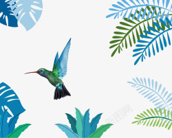 金丝雀手绘丛林里的鸟高清图片
