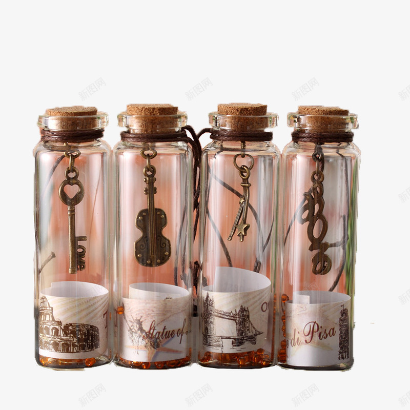四个装心愿瓶小饰品png免抠素材_新图网 https://ixintu.com 四个装 小饰品 心愿瓶 软塞