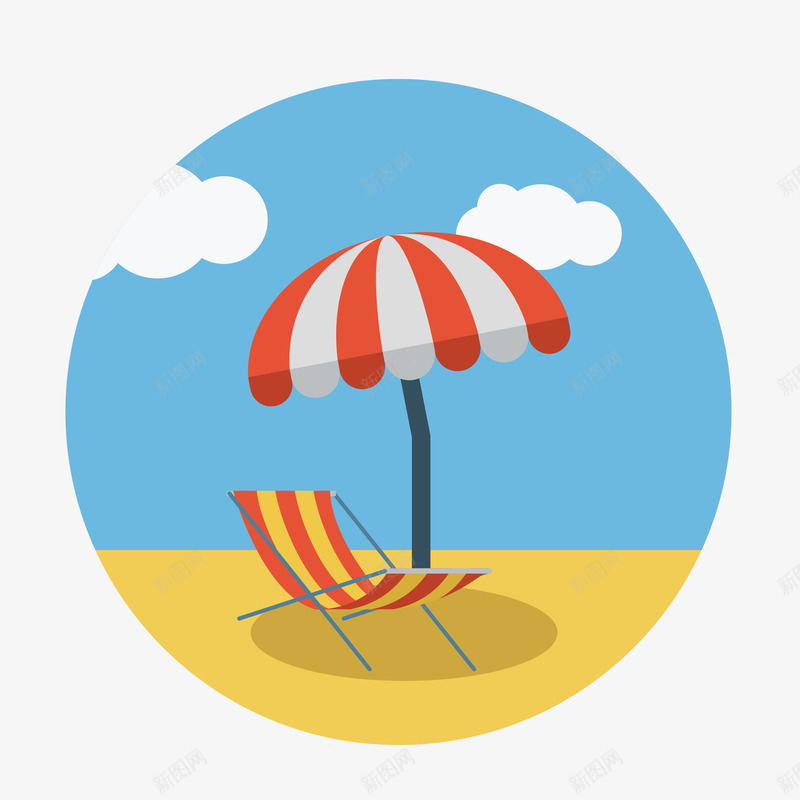 夏日度假沙滩标图矢量图图标eps_新图网 https://ixintu.com 免抠图PNG 图标 夏日 度假 沙滩 矢量图
