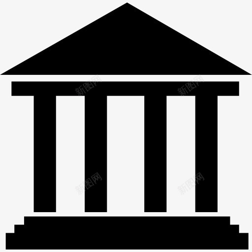 典雅的仿古建筑的形状与柱图标png_新图网 https://ixintu.com 优雅 历史 古色古香 建筑 栏目 科学的图标 风格